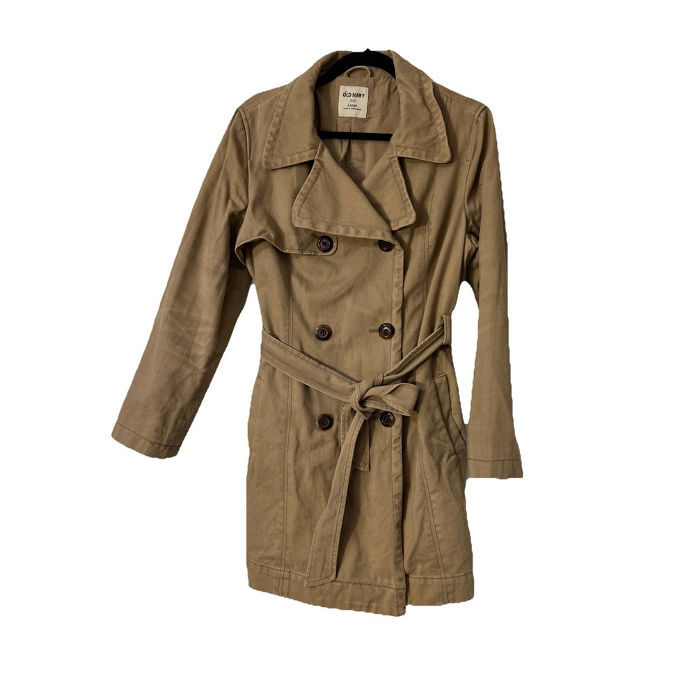 OLD NAVY (RN 54023) Women's Button Tan Beige Jacket Size Large Preppy Lined
